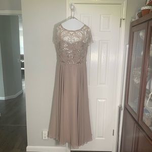 XSCAPE full length formal beaded dress